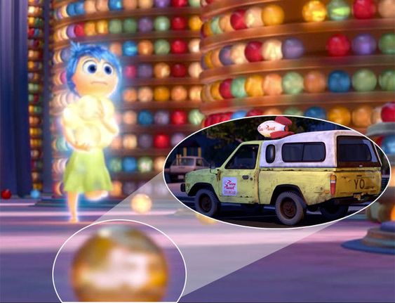 The pizza planet truck is inside the orb in Inside Out. www.zimbio.com